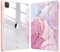 FINTIE Hybrid Hülle für iPad Pro 11 2022/2021 (3./4. Generation) mit Stifthalter - Stoßfeste Schutzhülle mit transparenter Hartschale auf der Rückseite für iPad Pro 11 2020/2018, Rosa Marmor