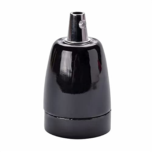 ORION LIGHTSTYLE Fassung E27 aus Porzellan, Porzellanfassung Keramikfassung schwarz