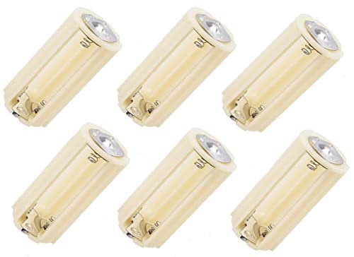 GFORTUN 6PCS Cylindrical Battery Holder 3x1.5V AA Series Connector Off White Plastic Battery Storage Holder Cases Adapter for Flashlight Torch
