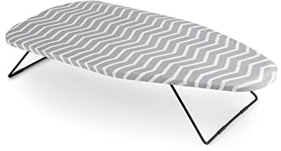 Jata Hogar HPLA8214 – Tabla de Planchar de sobremesa con Superficie de 75 x 34 cm. Válida para Colgar. Ocupa Poco Espacio. Funda de algodón, Gris Y Blanco Pequeño