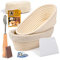 27,9 cm Ovaler Brot-Banneton-Gärkorb mit Einsatztuch - 2er Set + Premium Brot-Lame- und Schneideschaber, die ideale Backschale für Sauerteig und Hefebrotteig von Criss Elite