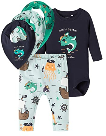 NAME IT Baby Jungen Langarm-Body-Set 5-teilige