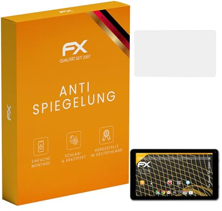 atFoliX Panzerfolie kompatibel mit Denver TIQ-10494 Schutzfolie, entspiegelnde und stoßdämpfende FX Folie (2X)