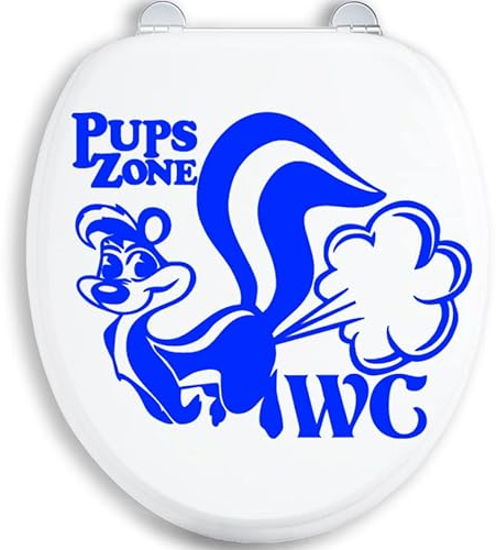 24x20cm Pups Zone WC Deckel Toilettendeckel Bad Klo Aufkleber Sticker Tunin Wandtattoo xxx Toiletten Badezimmer