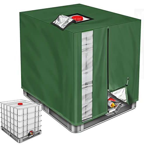 Drado Bache Cuve 1000L IBC, Bâche de Réservoir d'eau, Housse de Cuve IBC 1000L Anti UV Vert pour réservoir IBC 1000L (120 * 100 * 116cm)