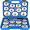 Trintion 23pcs Oil Filter Socket Set Cup Typ Oil Filter Wrench Aluminum Alloy Oil Filter Removal Tool Wrench Socket Adapter Remover Tool Kit with Spanner Case with a Storage Case with Spanner