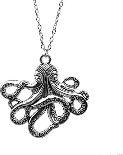 DUTACK Punk Hip Hop Cthulhu Octopus Anhänger Halskette Edelstahl Herren Street Rock Octopus Tier Halskette Kette Schmuck, Zink