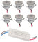 VBLED 6er Set 1W Mini-Einbauspot, deckenstrahler deckenleuchte Mini Spot IP65 Warmweiss leuchtet vorne & seitlich Inkl. 12W LED Trafo 12V DC, IP67