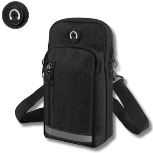 Bolso Bandolera pequeño para movil Hombre, Unisex, Guardar telefono móvil, Impermeable y con Correa Ajustable, válido para Hombro o Cintura