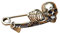 FEYLIE Brosche, Punk-Stil, Totenkopf-Brosche, Gothic-Skelett-Abzeichen, Anstecknadel, gruselige Atmosphäre, Halloween-Party, Anstecknadel, Schmuckgeschenk, Approx.6cm/2.36, Metall
