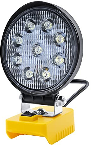 Cordless LED Work Light for Dewalt 18V/20V Battery, Floodlight for Outdoor Low Voltage Clamping Lighting, Wide Beam floodlight Lights with Compact Lighting (No Battery)