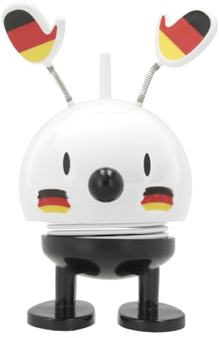 Hoptimist Deutschland Fanartikel, Glücksbringer, Olympia Deko, Klapphut Deko mit Deutschland Flagge, Fanartikel Deutschland Fussball, 6,4 x 7,3 x 9,2 cm, Small, Weiß, 1 Stück