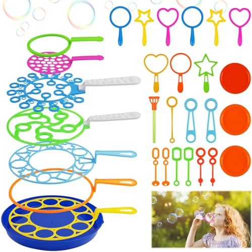 OSDUE 30PCS Kit de Soplado de Burbujas, Kit de Burbujas de Jabón, kit de Burbujas para Niños, Kit de Burbujas Creativo, Adecuado para Actividades al Aire Libre, Fiestas de Cumpleaños,Juegos Infantiles
