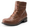 DREAM PAIRS Stivali da Donna con Tacco Stivaletti Donna con Lacci Fashion Stivali Stivaletti con Zip Plateau e Tacco Alto,Size 41,Marrone,SDAB2429W-E