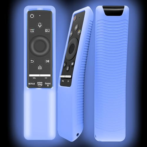 Custodia compatibile con telecomando Samsung Smart TV serie BN59, leggera custodia protettiva in silicone antiurto antiscivolo - Blu fluorescente