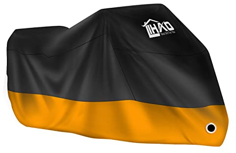 LIHAO Motorbike Cover Outdoor Waterproof, Motorcycle Cover | 190T Polyester, Indoor Rain UV Dust Protective Covering, Motorbikes, Scooter, Moped Bike, Motorcross, 96.4 x 41.3 x 49.2 in