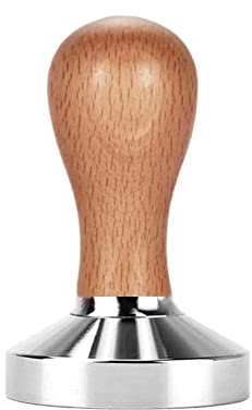 Coffee Tamper 58mm, Flat Base Espresso Coffee Tamper, Wood Handle Barista Tamper, Coffee Press Tamper, for Coffee Grounds Barista Espresso Machines Accessory