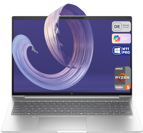 HP EliteBook 665 G11 Laptop, AMD Ryzen 5 7535U, 32 GB DDR5 RAM, 2 TB PCIe SSD, 16 WUXGA Display, AMD Radeon 660M, QWERTZ Tastatur, Windows 11 Pro, Silber