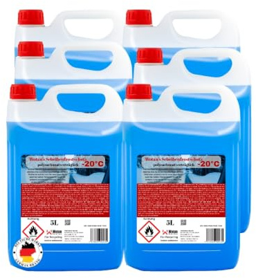 WWotan Solutions Wotan's 30 Liter Scheibenfrostschutz - 20 Grad | Frostschutz für die Auto Scheibenwaschanlage | Scheibenfrostschutz Konzentrat 30L (6 x 5L) | Frostschutzmittel Scheibenwaschanlage