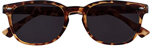 OPULIZE ORA Reading Sunglasses - Designer Style Round Frame - Tinted UV400 Protection Lens - Spring Hinges - Brown Tortoiseshell +1.00
