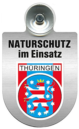 Einsatzschild mit Saugnapf - Naturschutz im Einsatz - incl. Regionenwappen 393826 - Thüringen