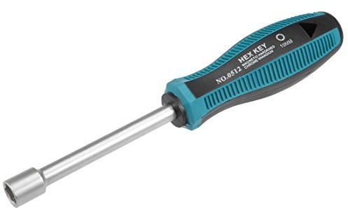 sourcing map 10mm Non-Magnetic Tip Six Point Hex Nut Driver with 3.7-Inch Round Shaft
