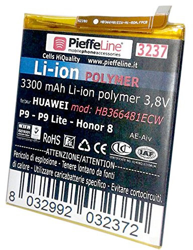 PIEFFELINE Batteria per Huawei MOD: HB366481ECW P9 - P9 Lite - Honor 8 - P8 Lite 2017 P10 Lite da 3300 mAh