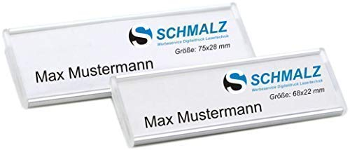 Aluminium Name Plate Silver or Gold-Coloured Anodized from Metal, 75x28mm or 68x22mm with Needle Attachment, Name Badge, Name Plate for Clothing, Blank, Personalised Design Light Metal