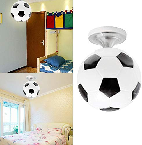 Plafonnier en verre en forme de ballon de football moderne Culot E27 Noir