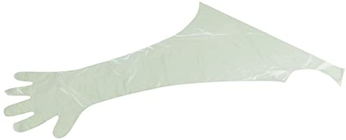 Teqler Veterinär-Handschuhe mit Schulterschutz, grün-transparent, 50 Stück (1er Pack)