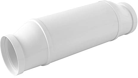 La Ventilazione STK125B Silenziatore acustico eccentrico per cappe e canalizzazioni ø 125 mm. colore bianco.