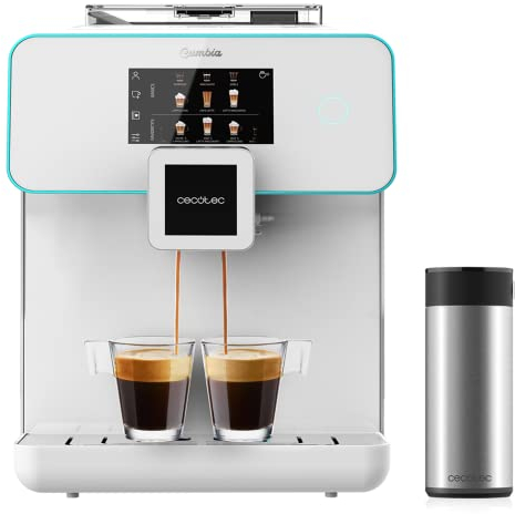 Cecotec Cafetera Superautomática Cumbia Power Matic-ccino 9000 Serie Bianca. Personaliza Intensidad, Temperature, café, Leche y Espuma, 19 Bares de presión, Pantalla LED, 5 Niveles de Molido
