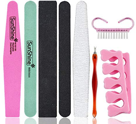 '8 in 1 Multifunctional Nail Care Kit Professional Nail Buffer Block Cuticle Pusher Polishing Block Toe Separator Se Toenail Clippers