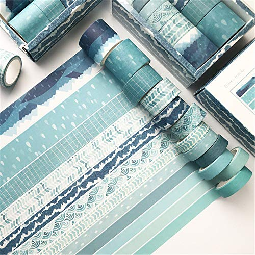 12er Set Washi Tape, Masking Tape Klebebänder Set Dekoratives Klebeband für DIY Scrapbooking (F)