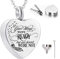 SOSPIRO Heart Cremation Jewellery Urn Necklace for Ashes Engraved Memorial Keepsake Pendant Necklace, Stainless Steel Cremation Pendant Memorial Jewelry for Women/Pets