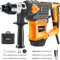 SDS-Plus Rotary Hammer Drill with Vibration Control and Safety Clutch,13 Amp Heavy Duty Demolition Hammer for Concrete-Including 3 Drill Bits,Flat Chisels, Point Chisels, Drill Chuck