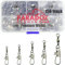 Paradox Fishing Angel Wirbel Set I enthält Größen #6-#14 150 Stück I Wirbel Angeln Angel-Zubehör Set Wirbelsortiment Angelwirbel mit Karabiner Karabinerwirbel Angelzubehör
