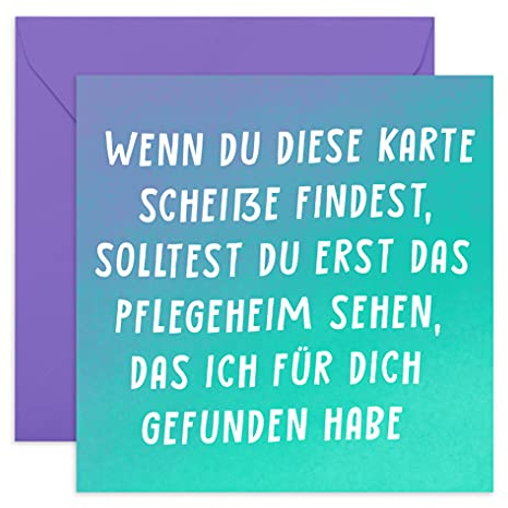 Central 23 - Lustige Geburtstagskarte – SOLLTEST DU ERST DAS PFLEGEHEIM SEHEN - Humorvolle Glückwunschkarte zum Geburtstag für Männer Frauen Ihn Sie - Mit witzigen Aufklebern