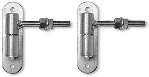 WDB - Torangel Einstellbar Anschraubplatte - Scharniere Gartentor - Scharniere Schwerlast - Toranlage - Torscharniere Hängescharniere - 2x Einstellbares Torscharnier M12 115 mm