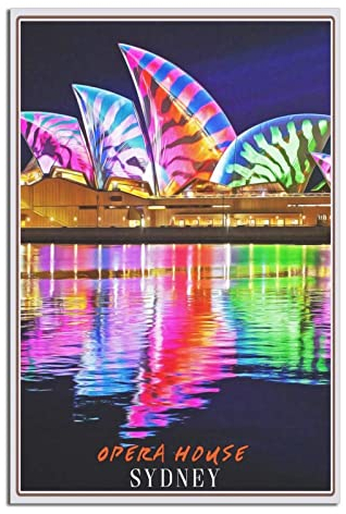 Sydney Opernhaus Vintage Reiseposter Leinwandkunst Wanddekor Poster Bild Druck Gemälde Poster Geschenk 30 x 45 cm