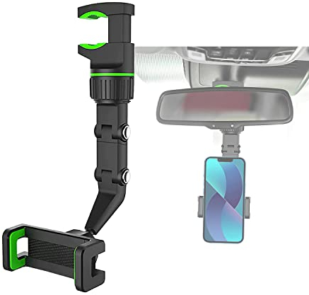 SZZXS Multifunktionale Handyhalterung Auto,Universelle Handyhalter Auto für Autorückspiegel, 360° Frei Drehbarer kfz Handyhalterung für Alle Smartphone
