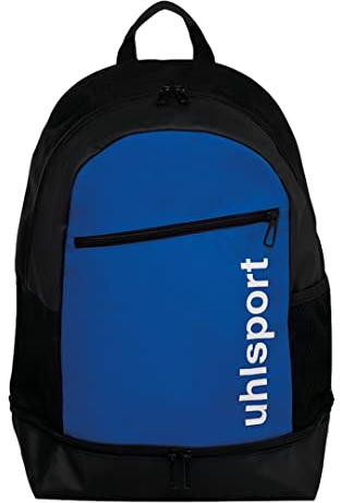 Uhlsport ESSENTIAL BACKPACK Rucksack Outdoor Indoor Sport Wandern Fitness Gym Fußball Handball Radfahren - Multifunktionsrucksack mit Bodenfach - wasserabweisend - azurblau/schwarz/weiß
