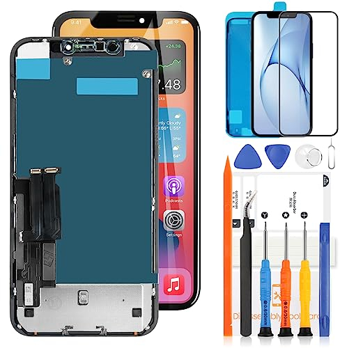 für iPhone XR LCD Bildschirm Ersatz 6,1 Zoll für iPhone XR Bildschirm Ersatz A1984 A2105 A2106 A2108 LCD Display 3D Touch Digitizer Assembly Kit (Black INCELL)