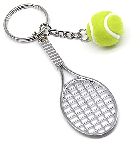 BASTOUR Tennis Schläger Schlüsselanhänger Mini Tennisball Anhänger Geschenke Metall Tennis Schläger Schlüsselring für Tennisliebhaber kreativer Schlüsselanhänger