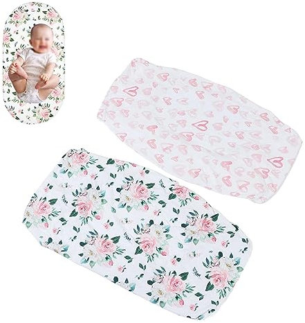 2-teiliges Stubenwagen-Set, atmungsaktiv, elastisch, rechteckig, Sanduhr, ovale Form, Baby-Stubenwagen-Bezüge für Universal-Stubenwagen