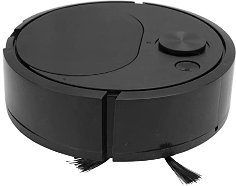Luqeeg Robot Vacuum, Mini Smart Sweeping Robot, Multifunctional USB Charging Cleaner Auto Robotic Vacuum with Automatic Avoidance Function for Hard Floor Wooden Flooring Tile Carpet (Black)