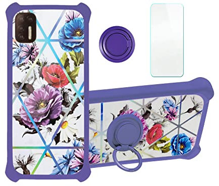 Aroepurt Coque pour Klipad KL605 KL608 608 Coque Compatible avec Klipad KL605 KL608 608 Coque Étui [avec Trempé 9H Protection D'écran] Case Support de Bague PC + Silicone IMDZ-HUA778