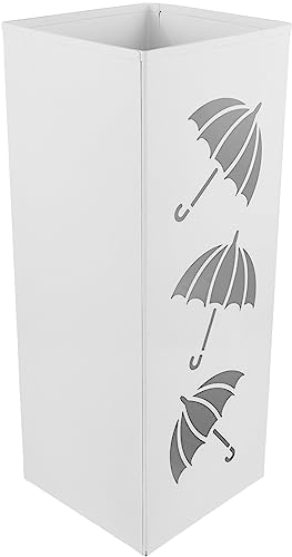 YARNOW Regenschirm-aufbewahrungseimer Regenschirmkorb Gehstockständer Runder Schirmständer Freistehender Schirmeimer Regenschirmhalter-Eimer Eisen Auf Den Boden Fallen Metallnetz Weiß