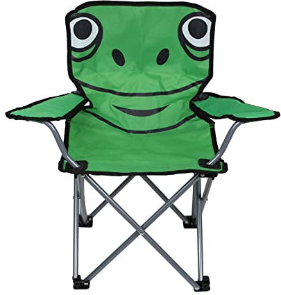 DEPORTE FANS Silla Plegable Kids para Camping, jardín, Piscina y Patio,Interiores y Exteriores,Silla Plegable con Bolsa de Transporte - Silla para niños. (Verde Estilo Rana)