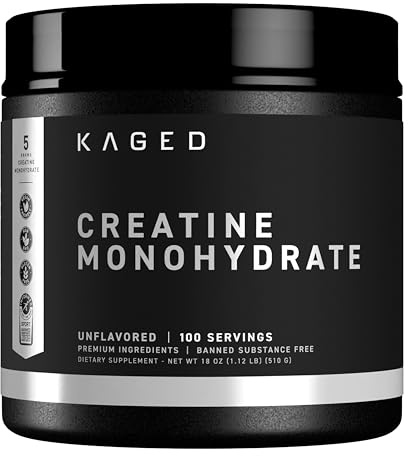 Kaged Creatine Monohydrate Micronized Powder | Unflavored | Muscle Building & Recovery | 5000 mg Per Serving | Vegan, Gluten Free, Easily Digestible | Supplements for Men & Women | 100 Servings